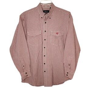 Lucchese Mens Plaid Western Shirt Long Sleeve Button Up Flap Pockets Medium